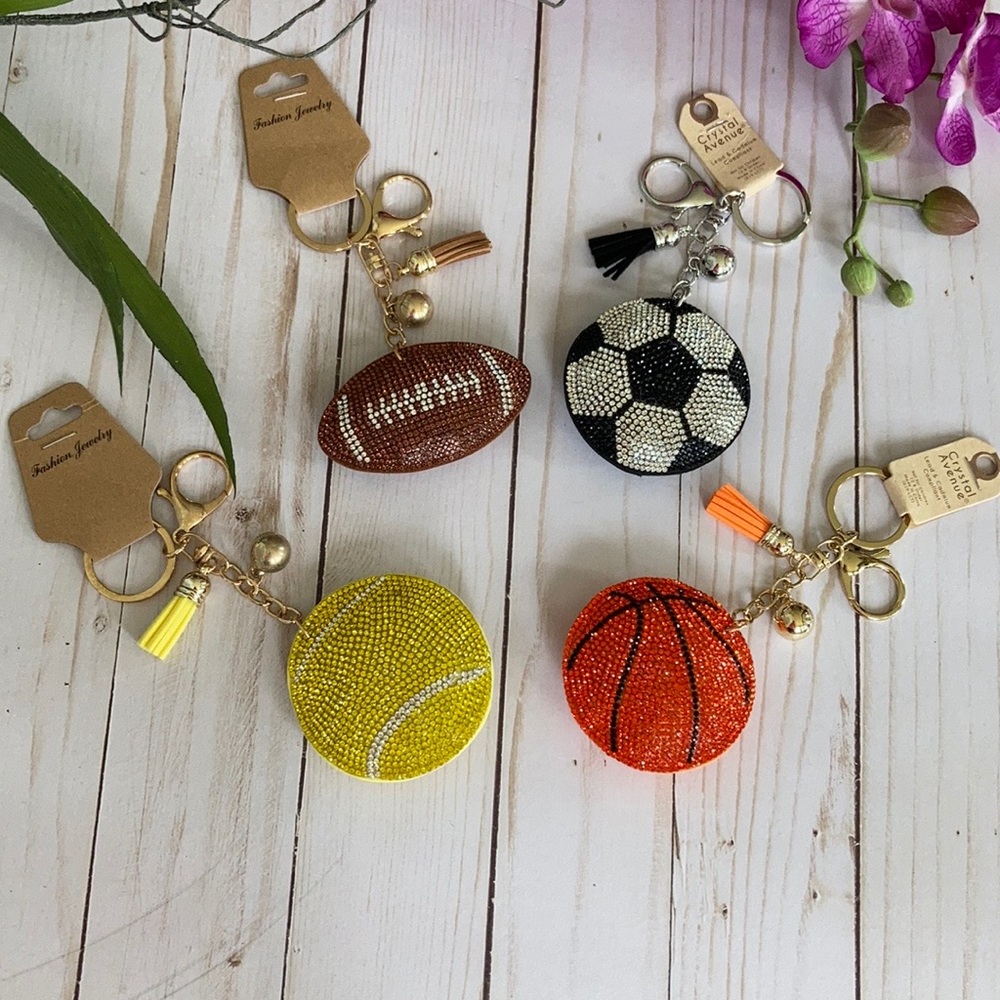 Rhinestone Football Keychain/Key Fob - Picture 5 of 7